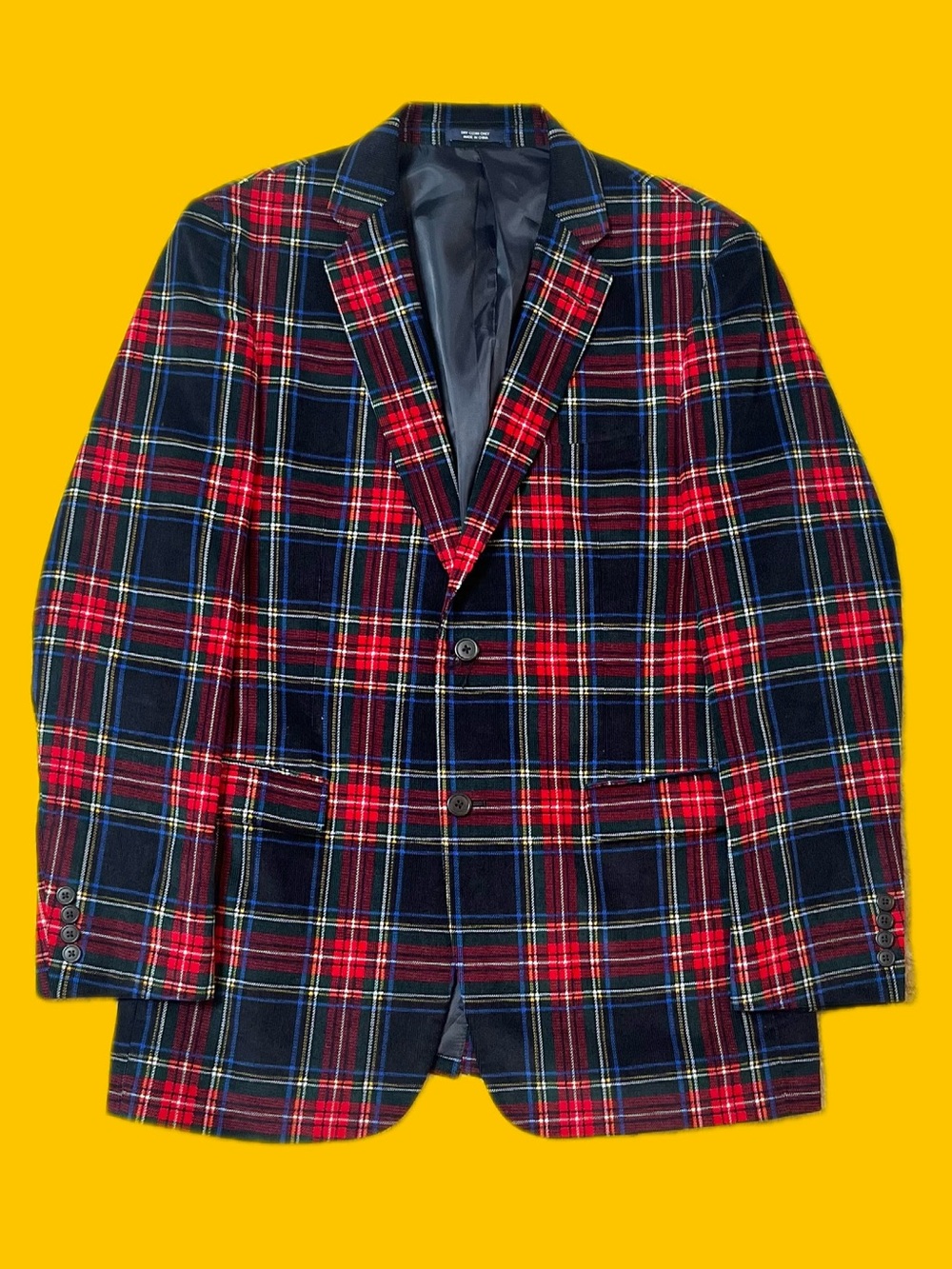 Saddlebred Plaid Blazer 40L Red Blue Tartan Sport Coat Preppy Classic